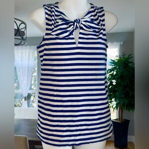 NWOT Kate Spade New York Navy and White Striped Sleeveless Breton Nautical Top S